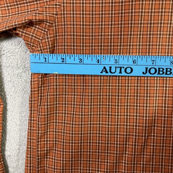 Columbia Shirt Men Large Orange Plaid Button Down Long Sleeve Pocket Preppy READ - Picture 15 of 16